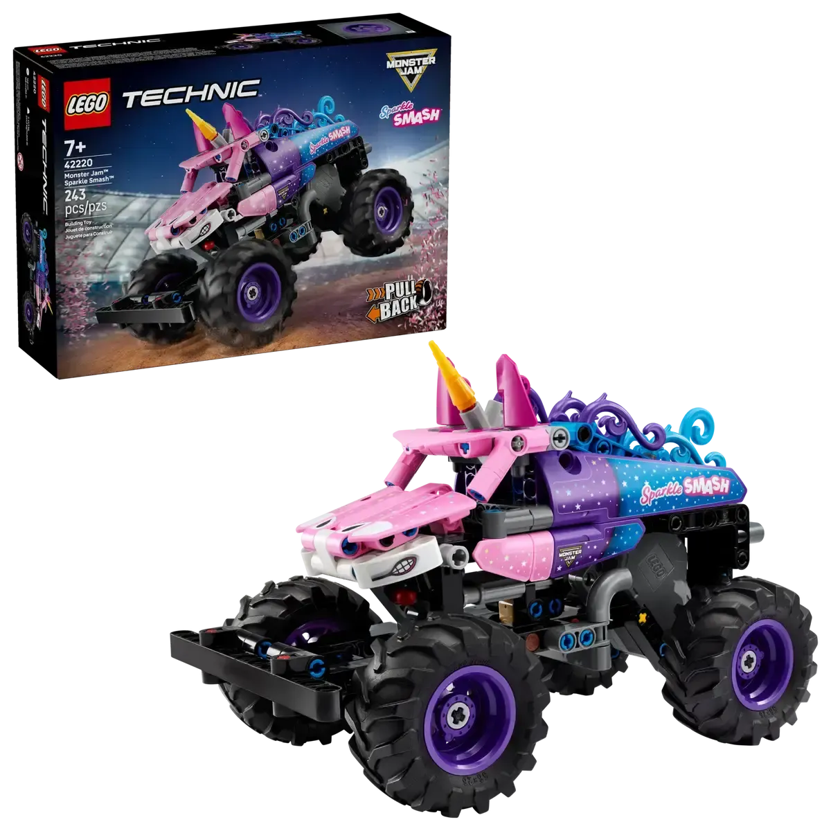 Lego 42220 Technic - Monster Jam™ Sparkle Smash™ à rétrofriction