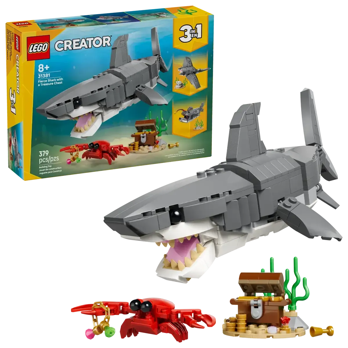 Lego 31381 Creator - Le requin féroce et le coffre au trésor