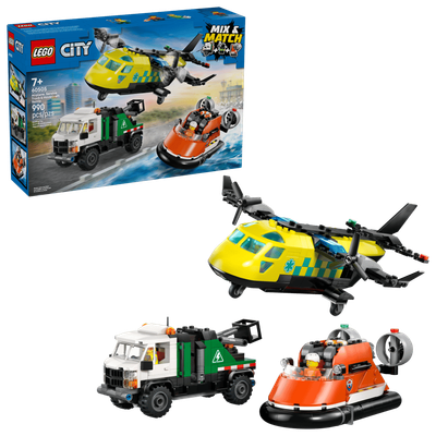 Lego 60505 City - Avion, camion d’assistance et aéroglisseur à combiner