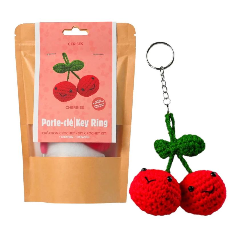 Kit DIY Porte-Clés Crochet - Cerise