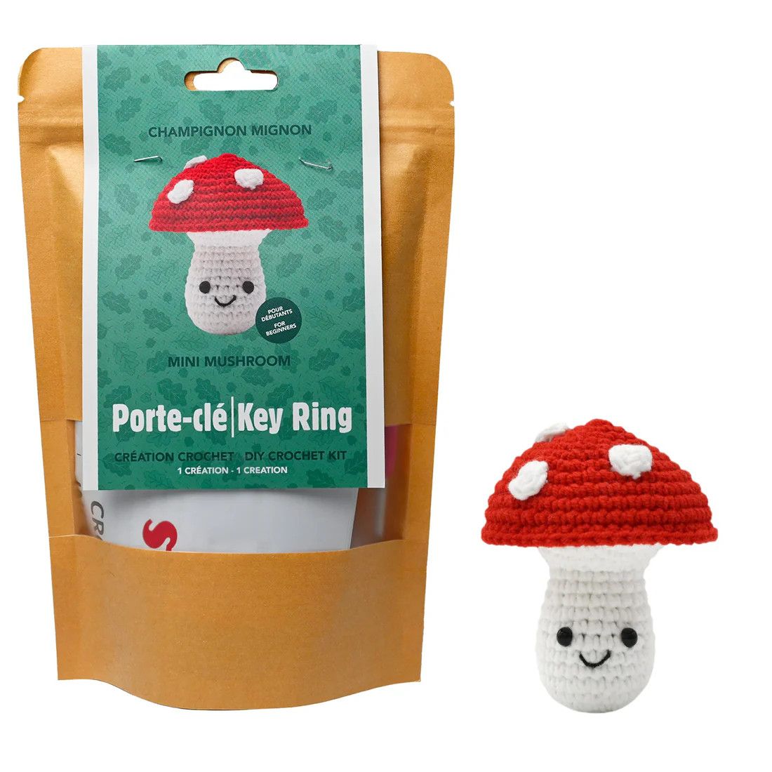 Kit DIY Porte-Clés Crochet - Mini Champignon