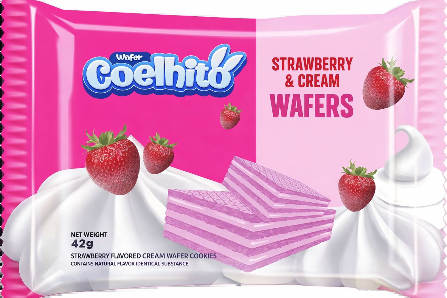 Strawberry Wafer with Whipped Cream