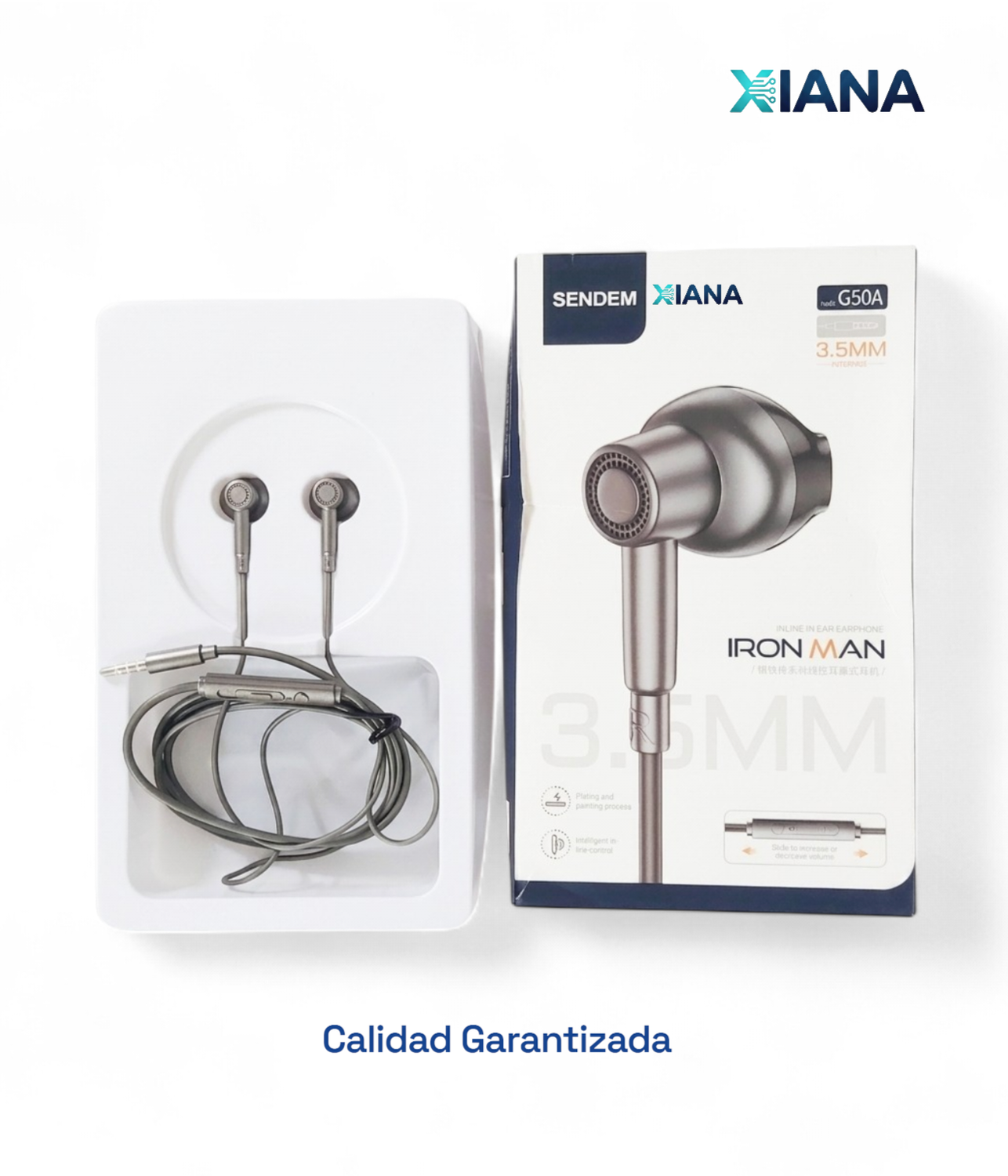Audífonos In-Ear Metálicos Jack 3.5mm con Micrófono