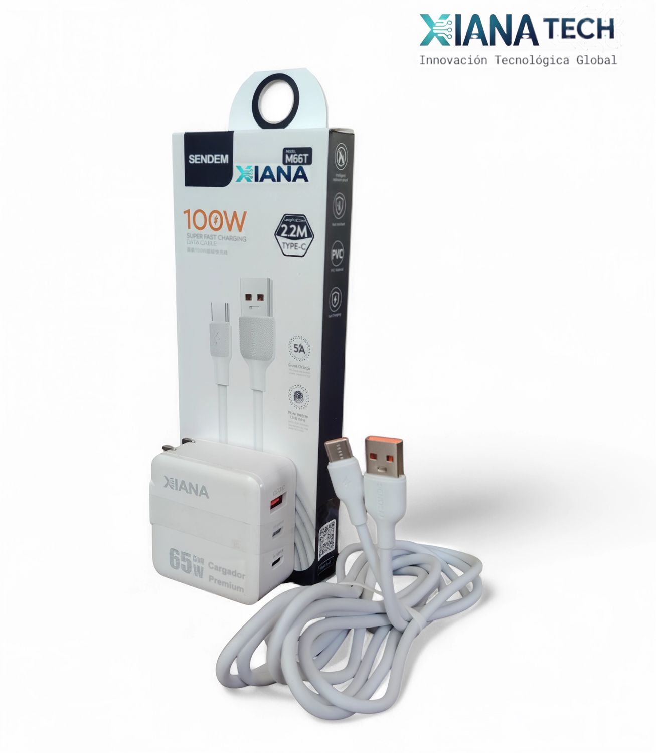 Cubo GAN, 65W,  1 cable de 2 metros de  100W