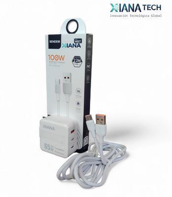 Cubo GAN, 65W, 1 cable de 2 metros de 100W