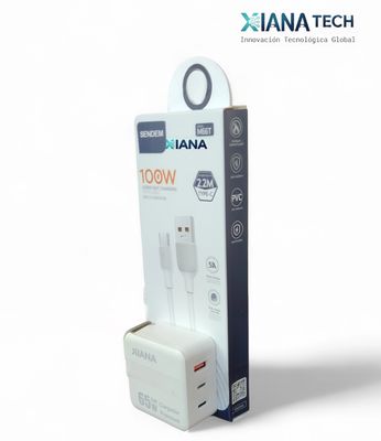 Cubo GAN, 65W, 1 cable de 2 metros de 100W
