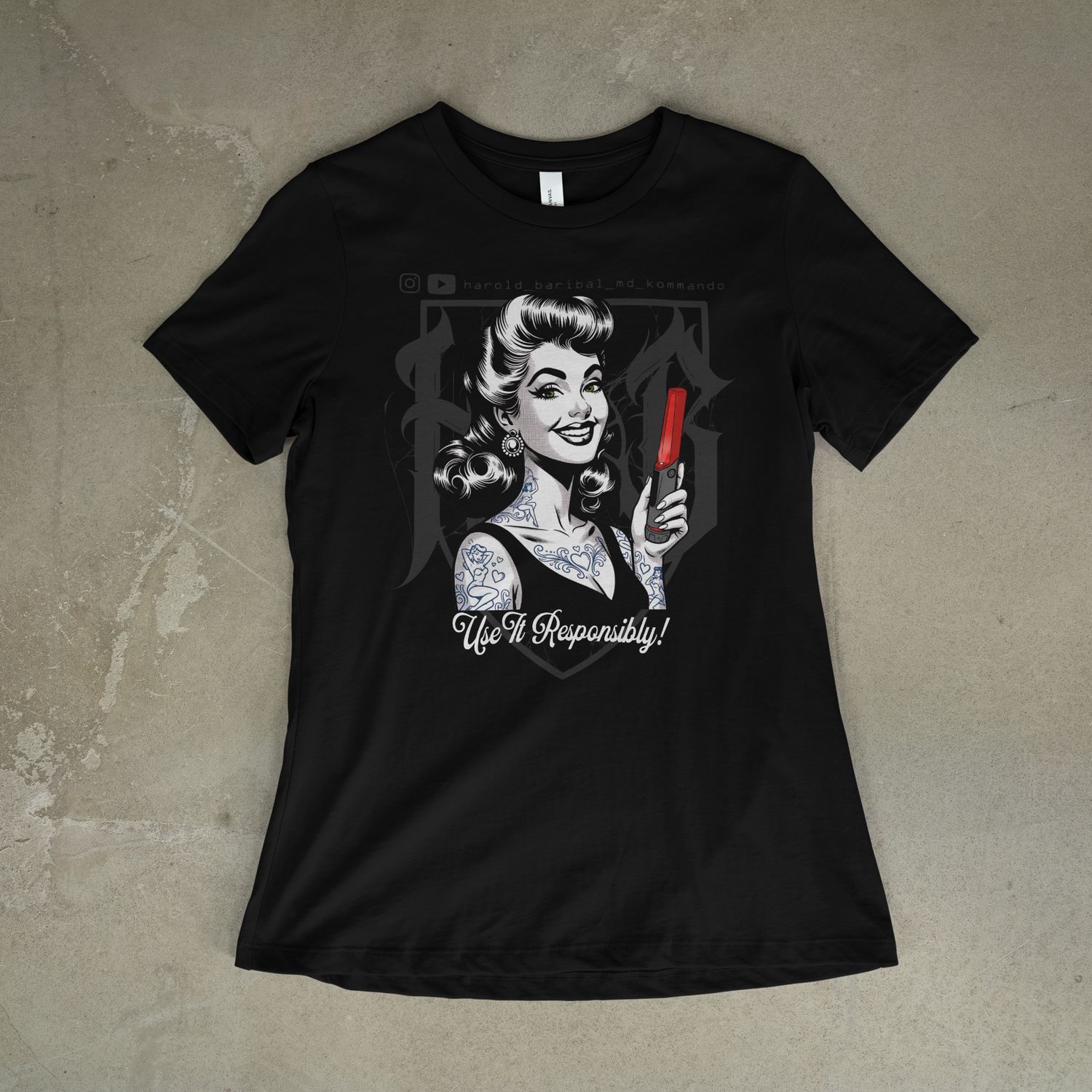 "UŻYWAJ ODPOWIEDZIALNIE!" czerń