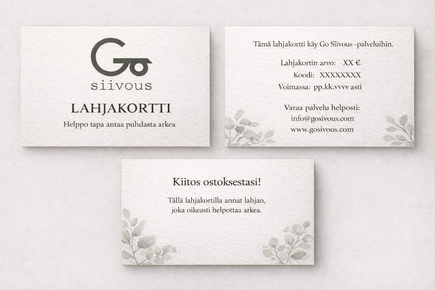 Go siivous-Lahjakortti