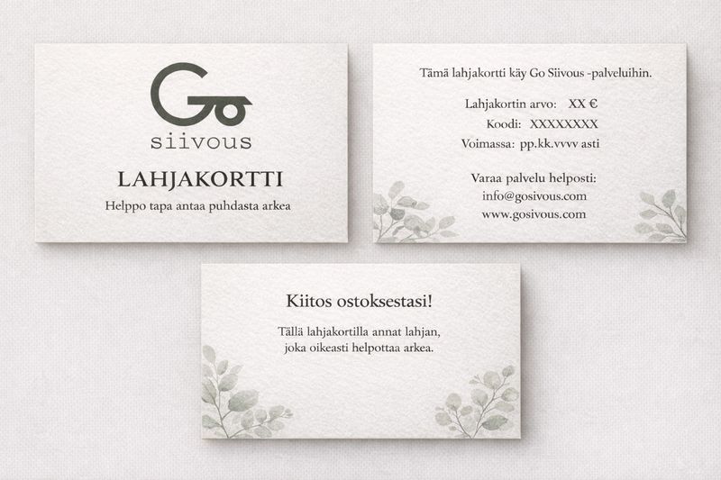 Go siivous-Lahjakortti