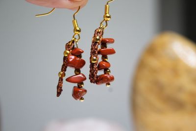 Baguette macramé et jaspe rouge