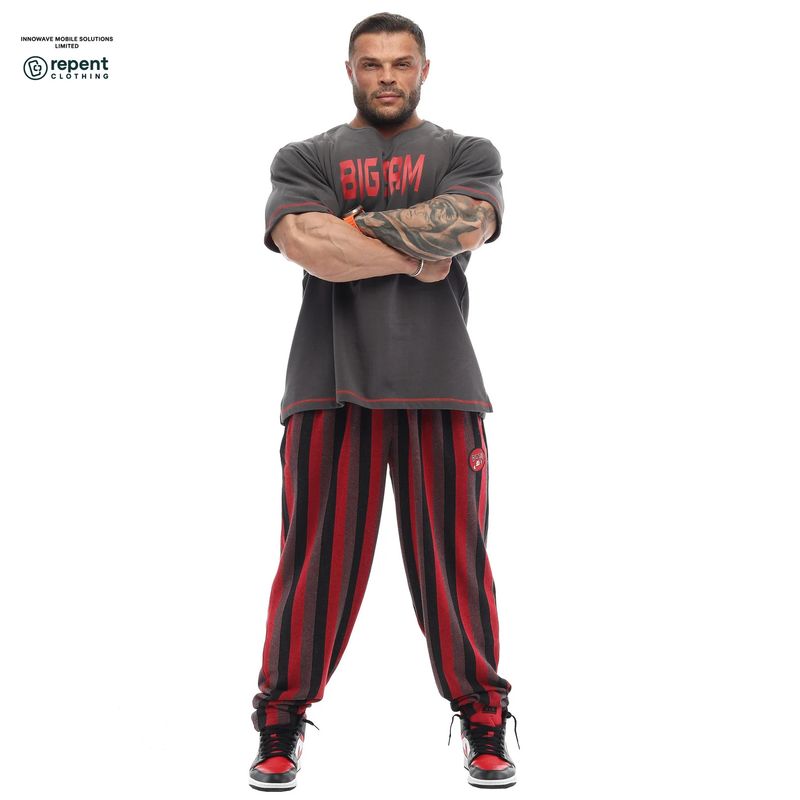 BIG SAM: IRON CORE CONTRAST STITCH TEE - CHARCOAL