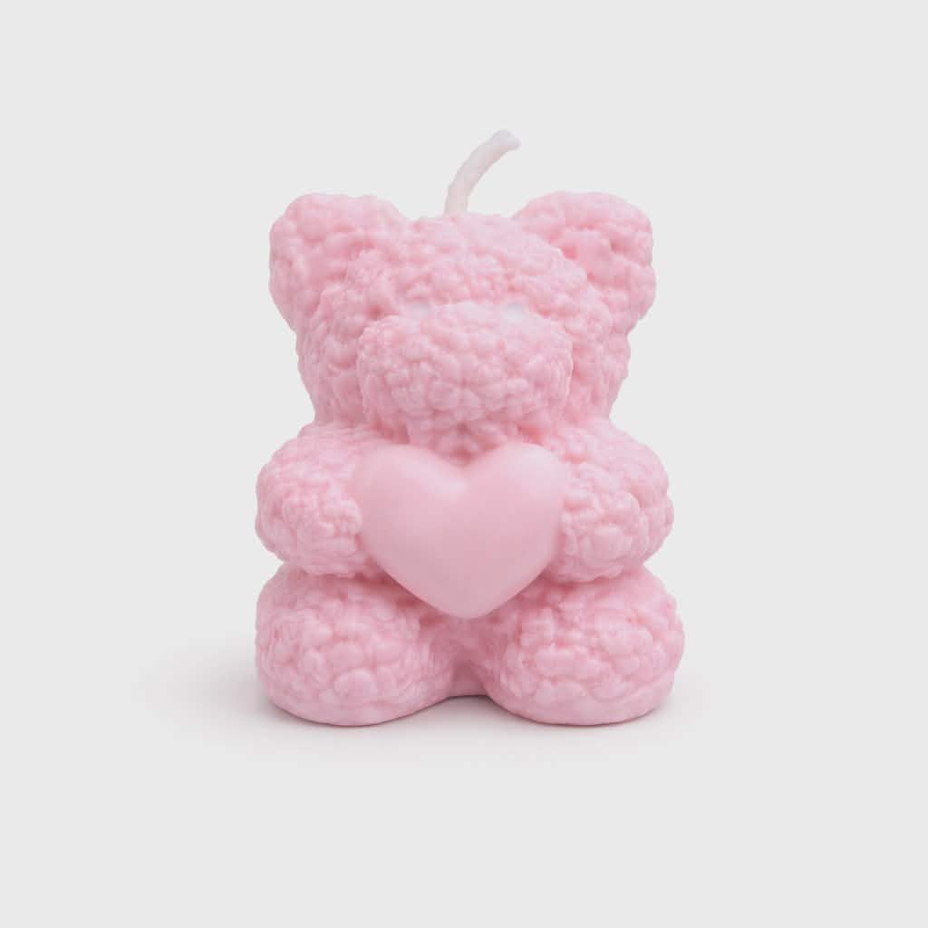 Teddie bear candle - Pink