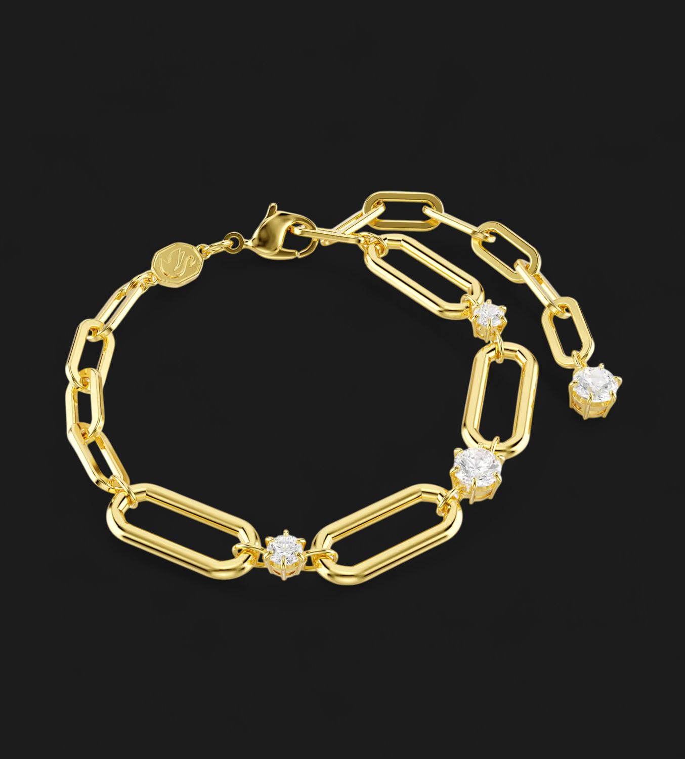 Constella Bracelet, White, Gold Tone, Size M- 5683359