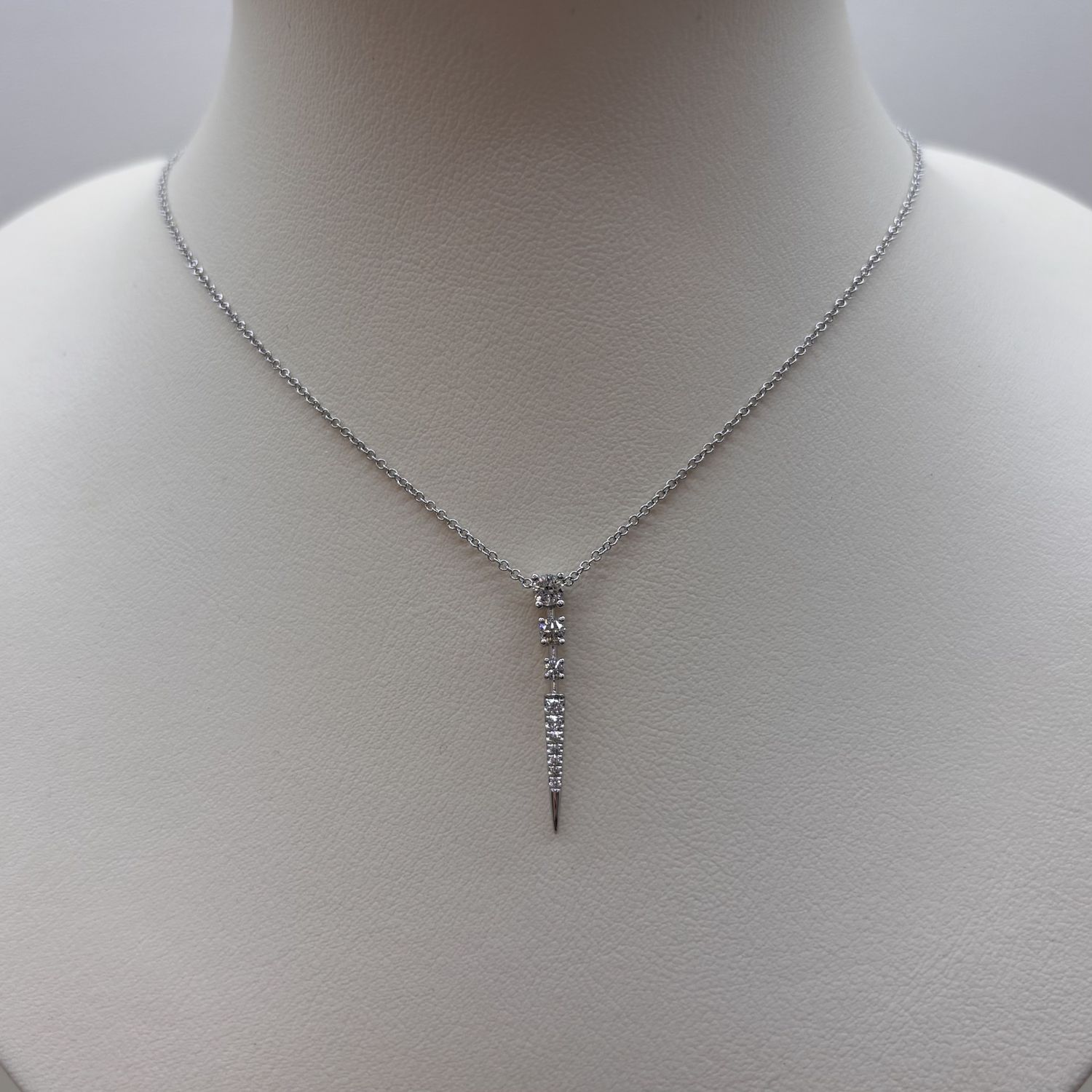 14KW Gabriel &amp; Co Diamond Dagger Necklace