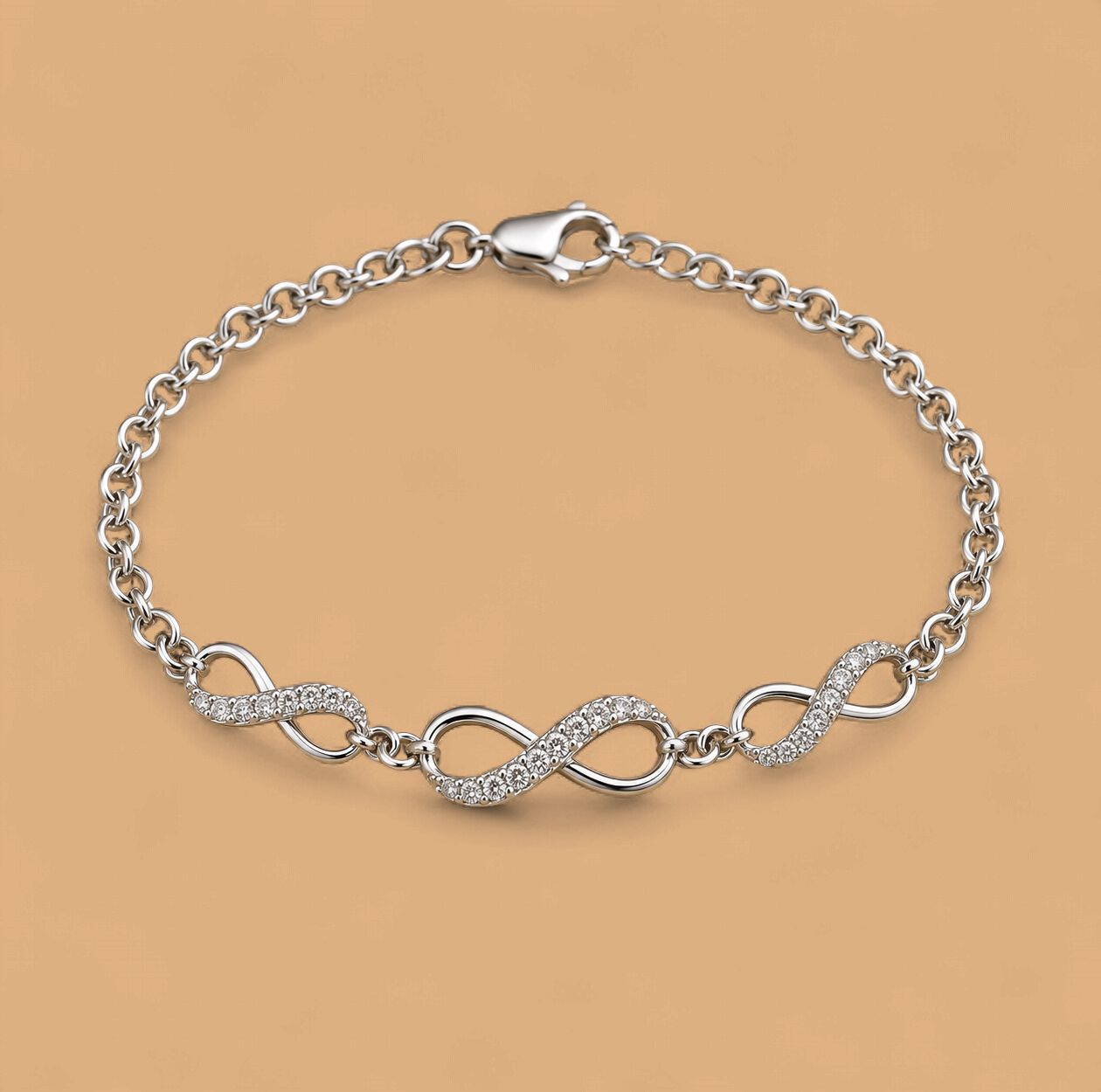 Infinity-Link Diamond Bracelet