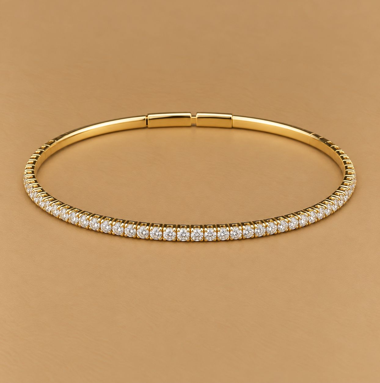 Gold Diamond Tennis Bangle