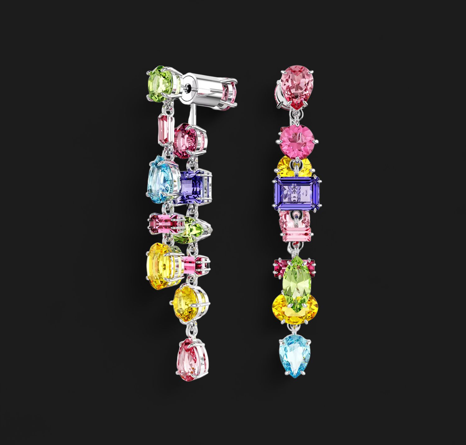 Gema Drop Earrings, Asymmetrical Design, Multicolor- 5656417