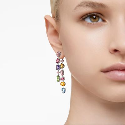Gema Drop Earrings, Asymmetrical Design, Multicolor- 5656417