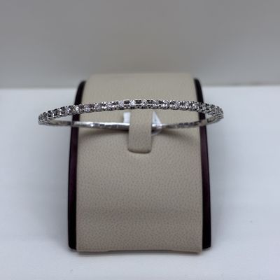 White Gold Flexible Diamond Bangle Bracelet S Kashi