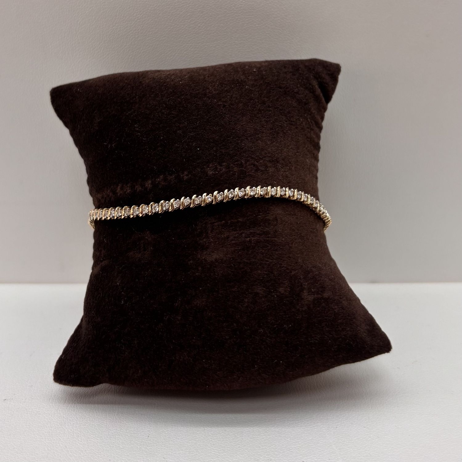 14KY &amp; Diamond Tennis Bracelet