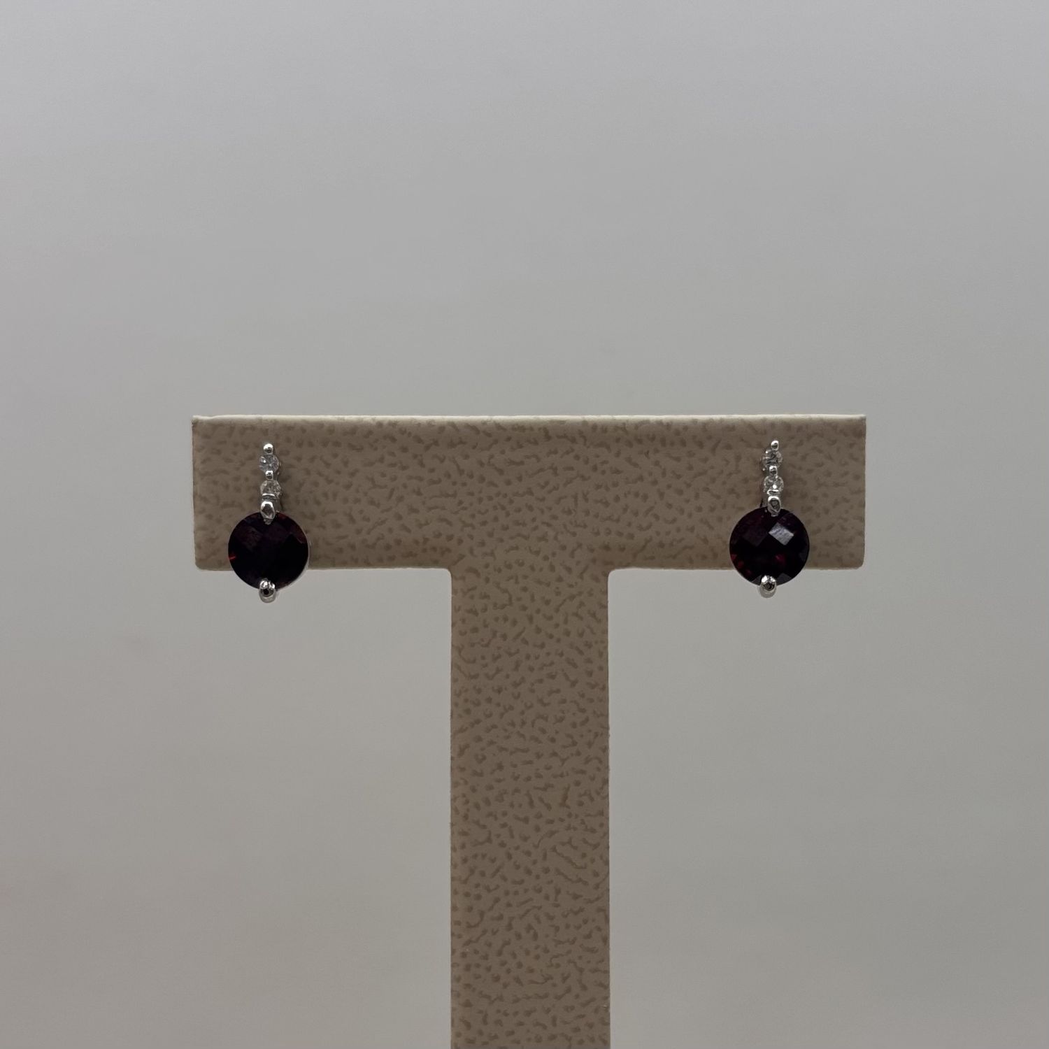 14KW Garnet/Diamond Earrings