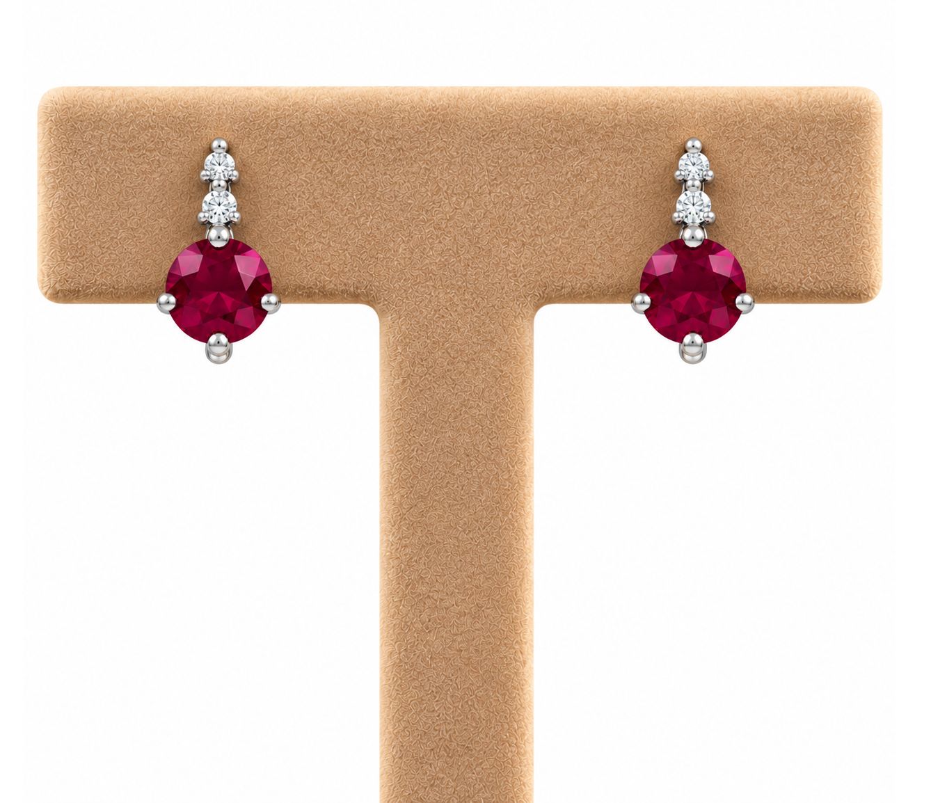 Garnet Diamond Hook Earrings