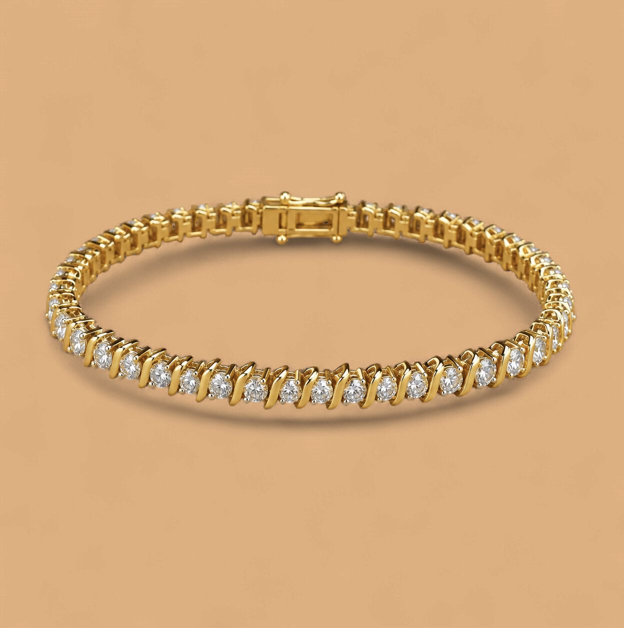 Alternating "S" Link Diamond Bracelet