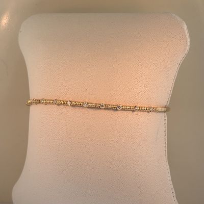 14KY 13 Stone Diamond (0.17ct) Bangle Heera Moti