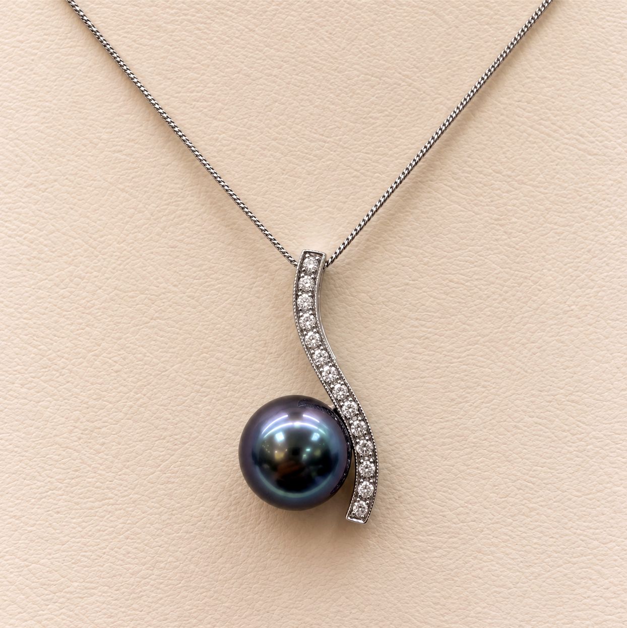 Tahitian Pearl  Diamond Necklace