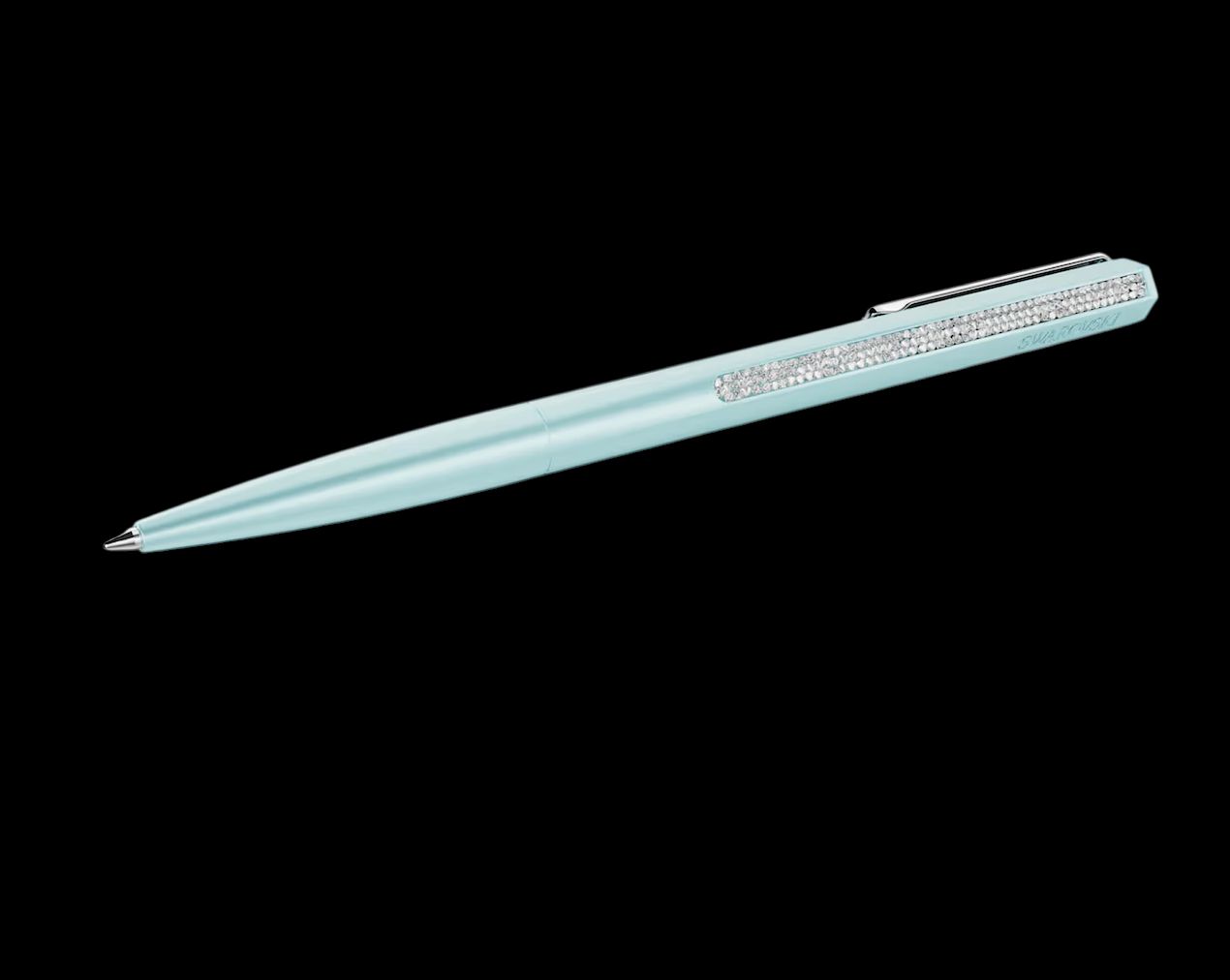 Crystal Shimmer Ballpoint Pen, Blue Lacquered, Chrome Plated-5678190