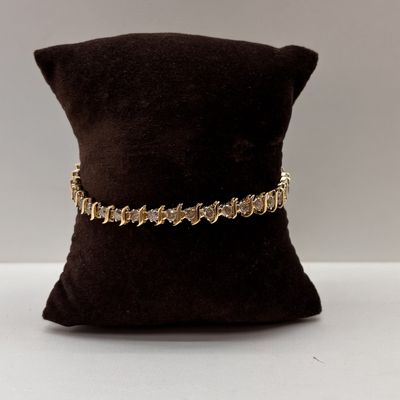 14KY &amp; Diamond (2ct TDW)  "S" Shape Tennis Bracelet