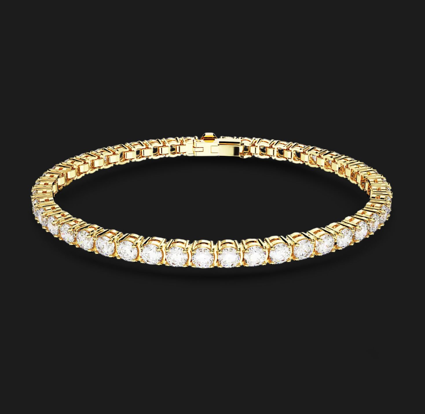 Matrix Tennis Bracelet, Round Cut, White (Size XL) - 5657663