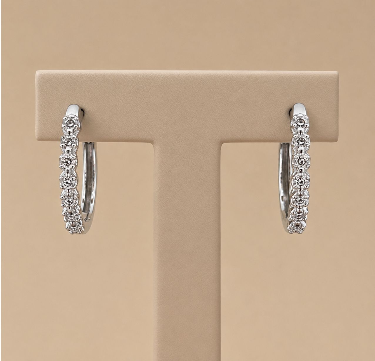 Medium Diamond (0.5ct) Hoop Earrings