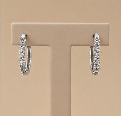 Medium Diamond (0.5ct) Hoop Earrings