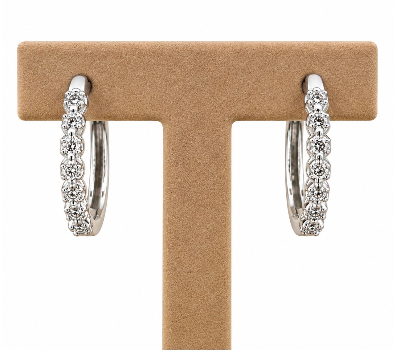 Diamond (0.5ct) Hoop Earrings-Medium