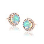 EARRING 18KR 9mm Opal Round Opal Collection