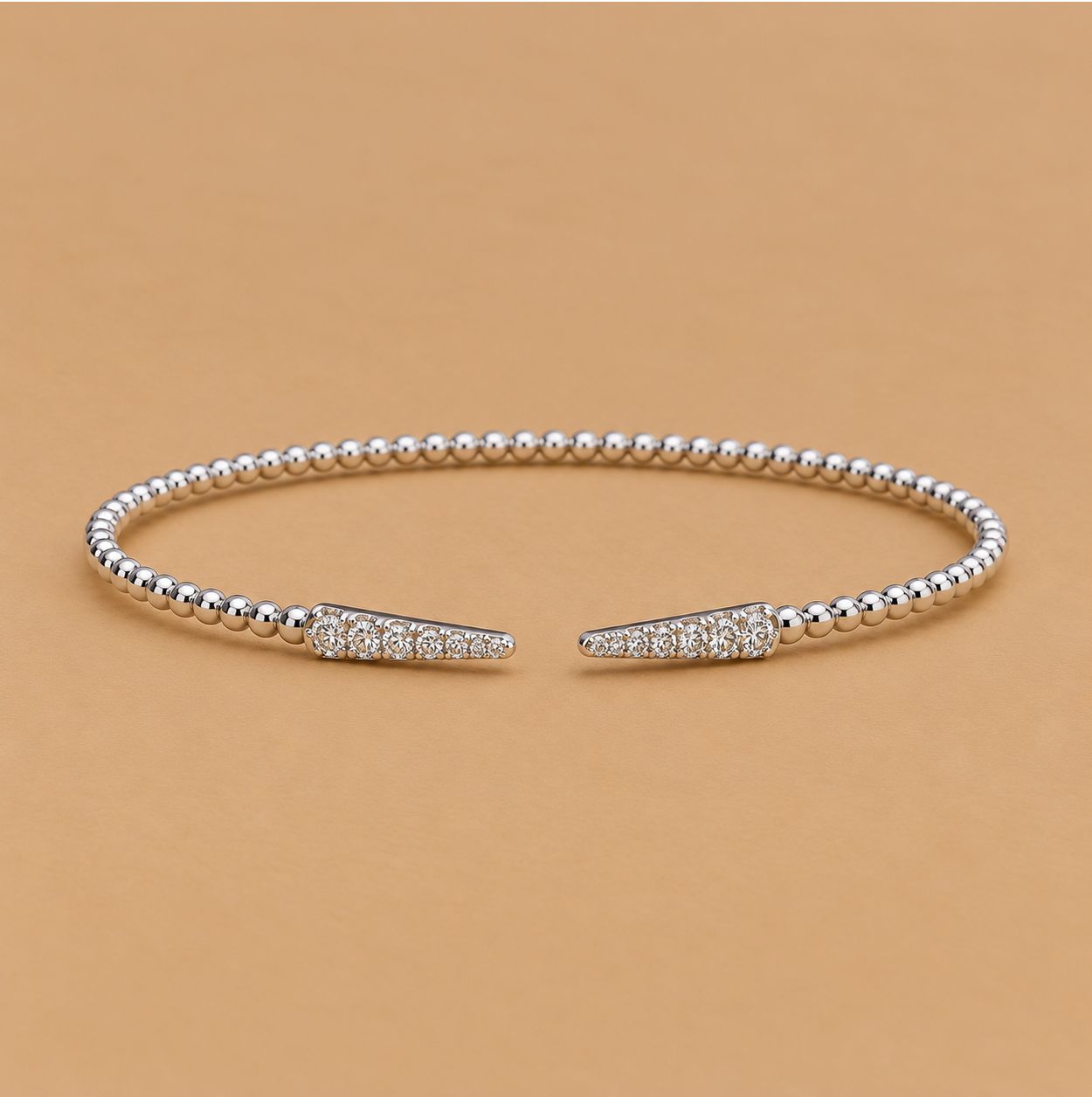 Multi Row Textured Diamond Bangle
