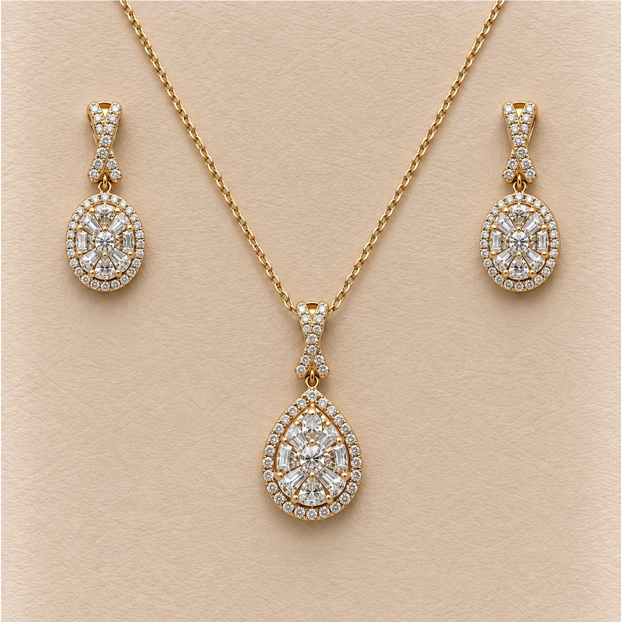 Framed Tear Drop Diamond (0.30ct) Earrings