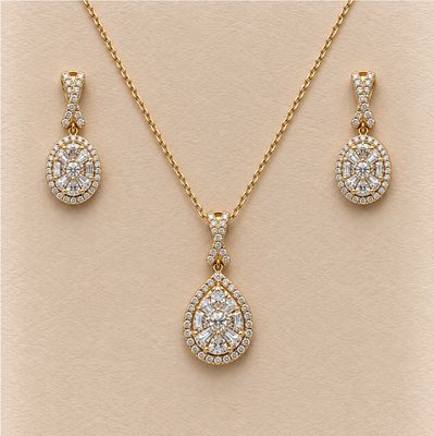 Framed Tear Drop Diamond (0.30ct) Earrings