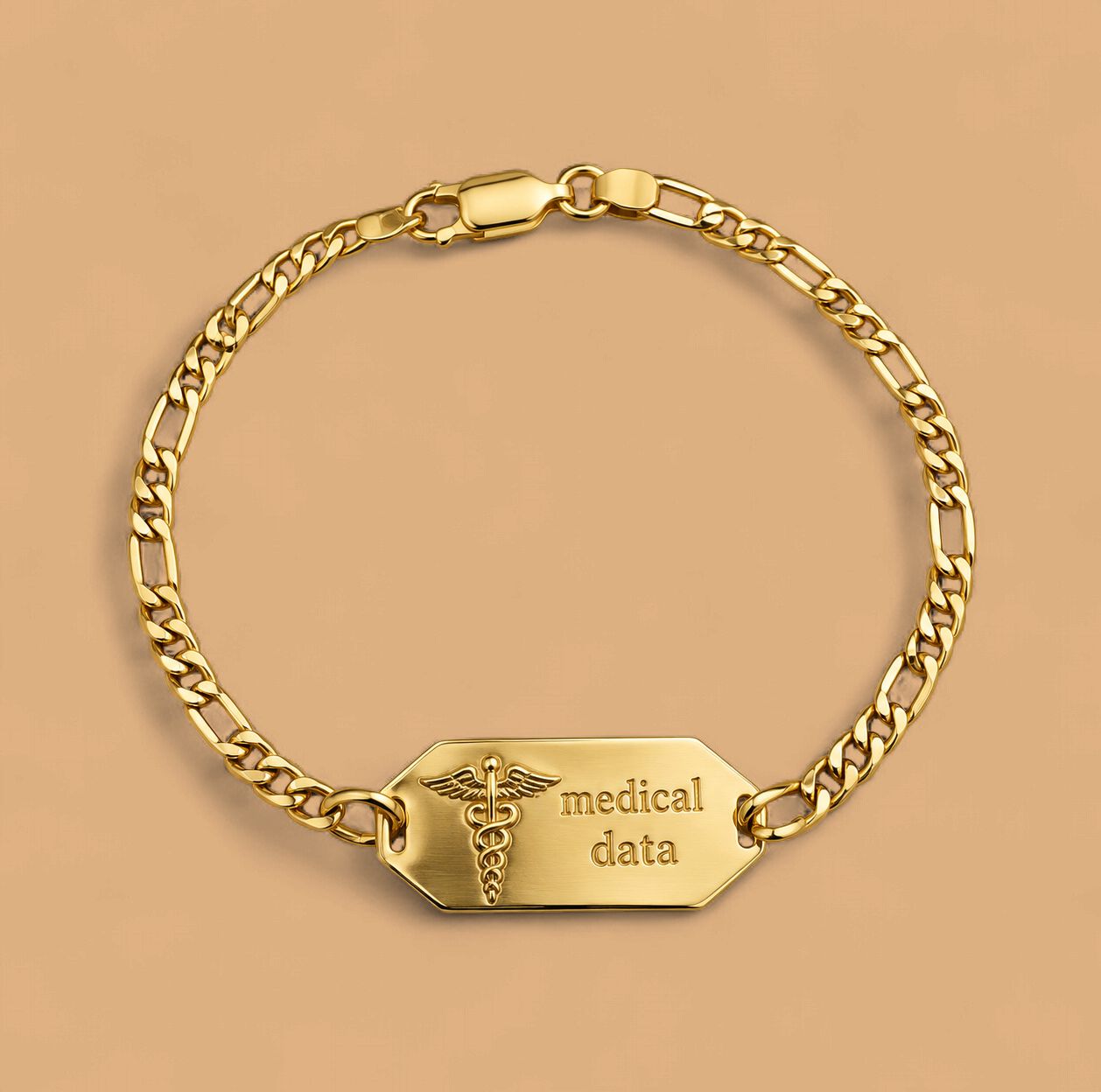 Two-Tone Gold Medical ID Bracelet (5.0g), Material: Medical Data