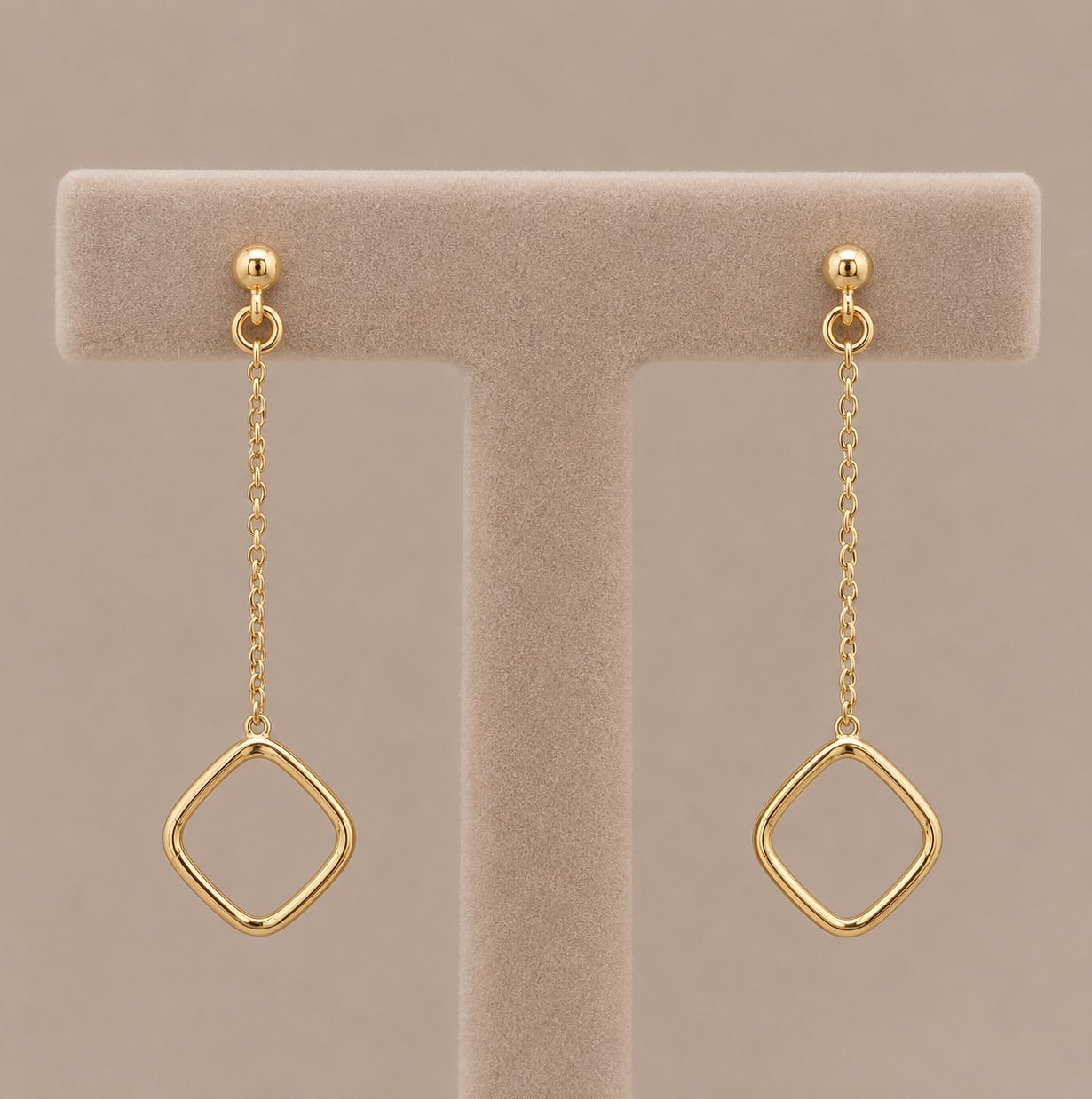 Gold Drop Dangle Earrings (1.2g)