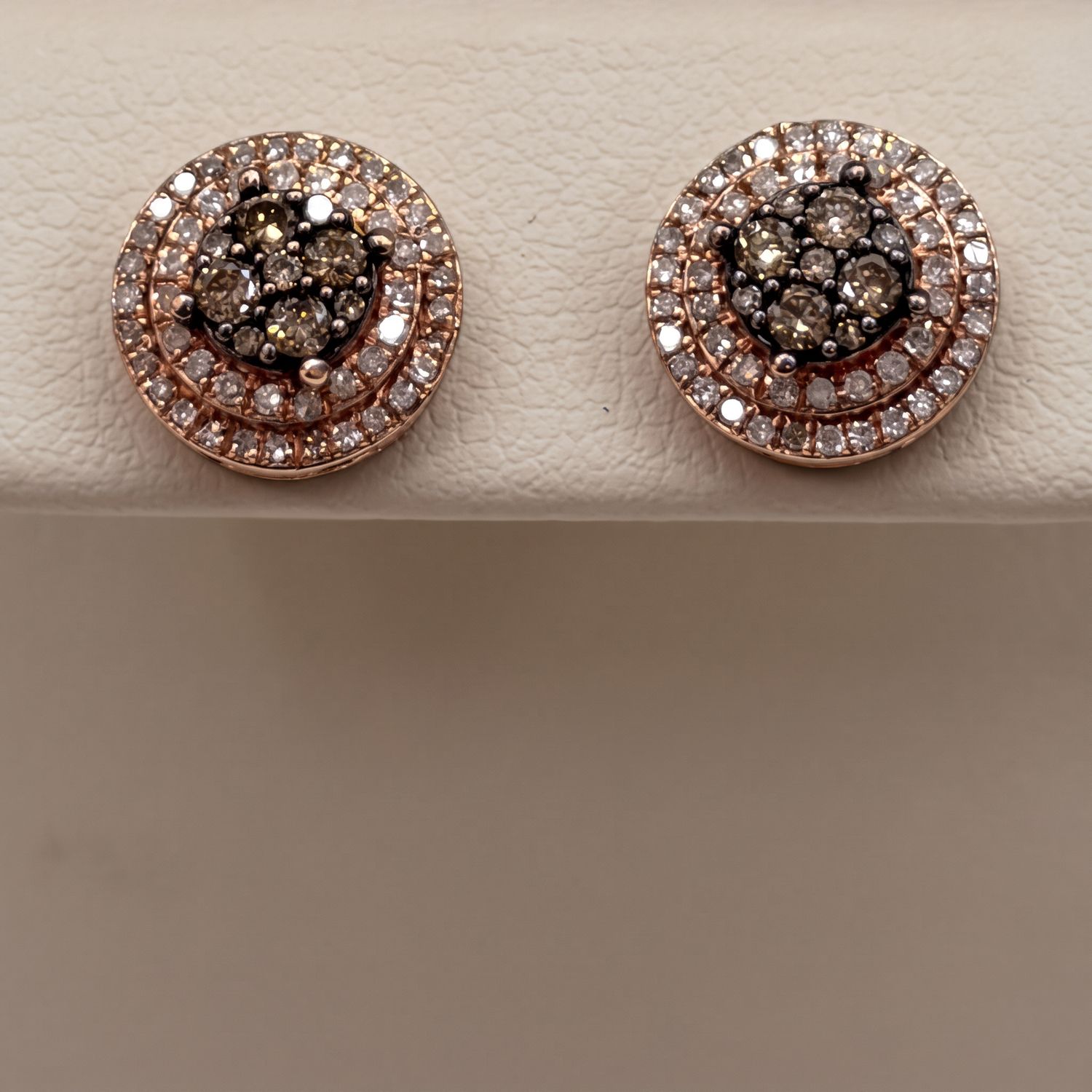 Round Chocolate Diamond Earrings