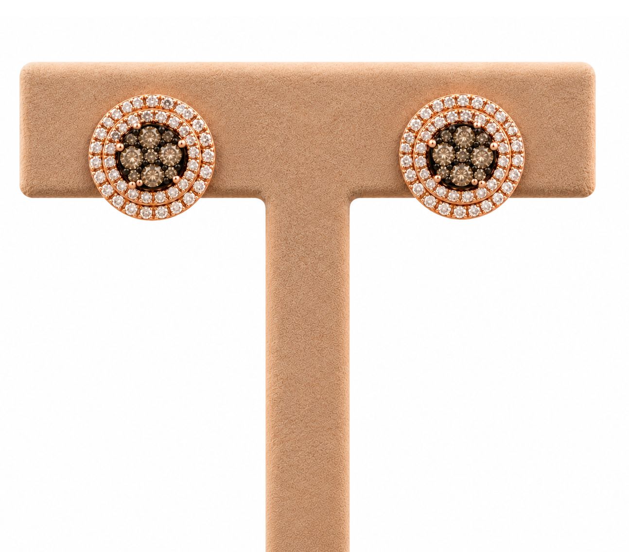 Round Chocolate Diamond Stud Earrings