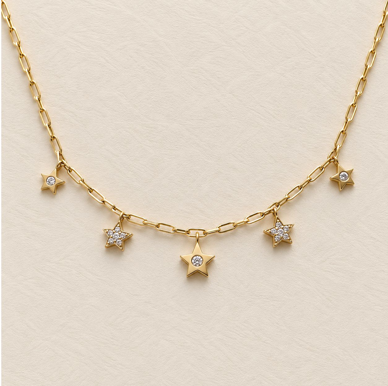 Star Charm Diamond Dangle Necklace