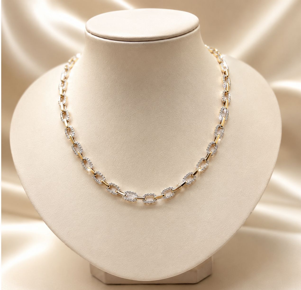 Alternating Diamond Link Necklace