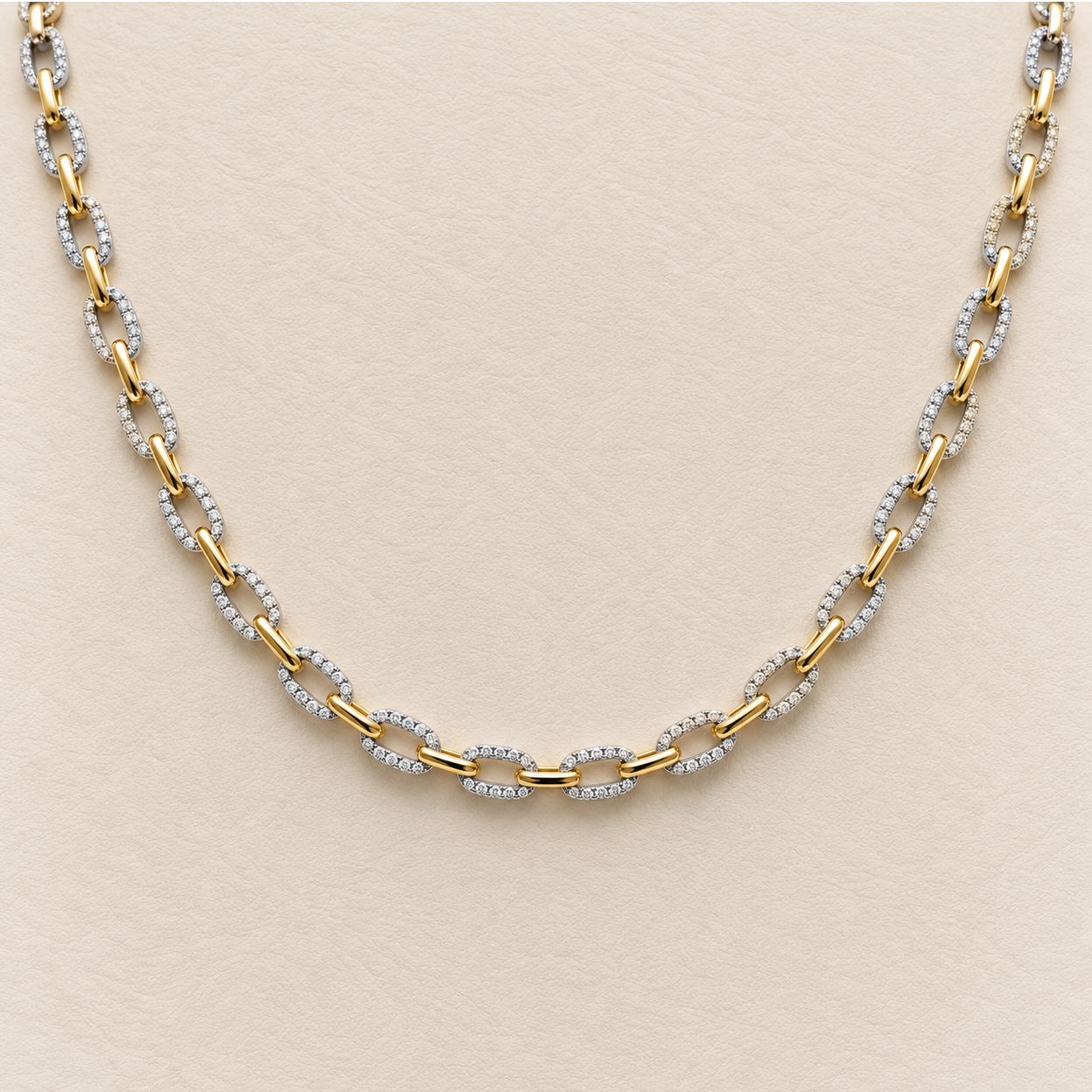 Alternating Diamond Link Necklace