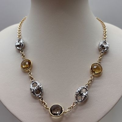 14KYW Citron White &amp; Gold Necklace