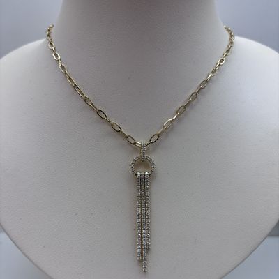 Cascading  Yellow Gold &amp; Diamond Fringe Necklace S Kashi