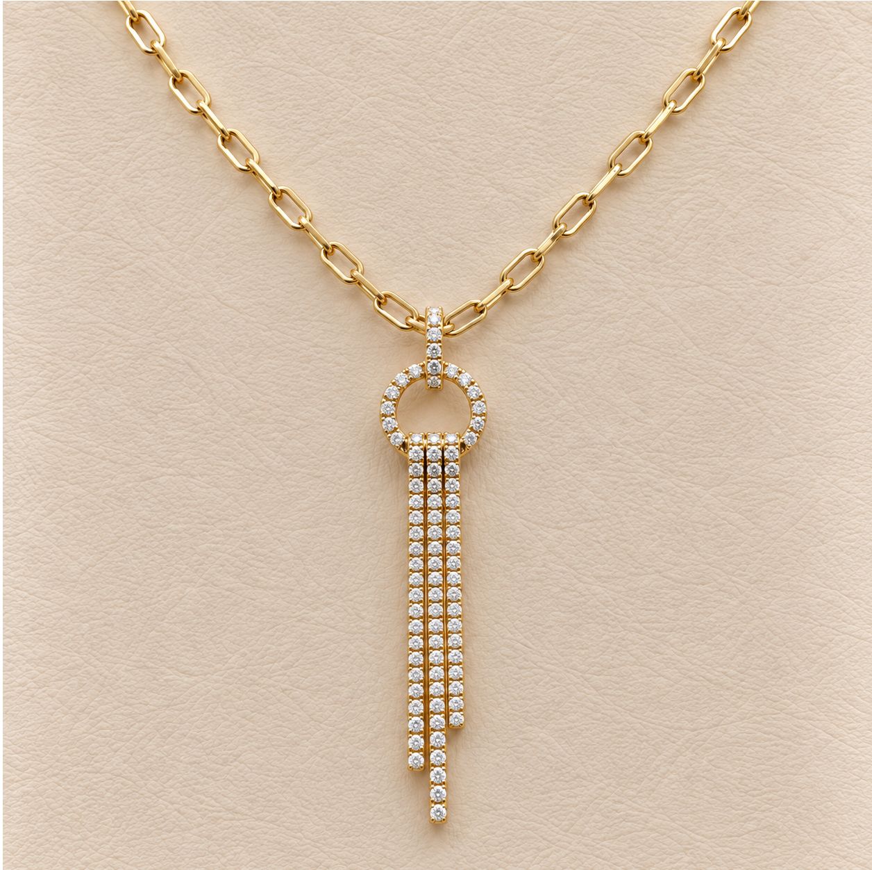 Cascading  Yellow Gold &amp; Diamond Fringe Necklace