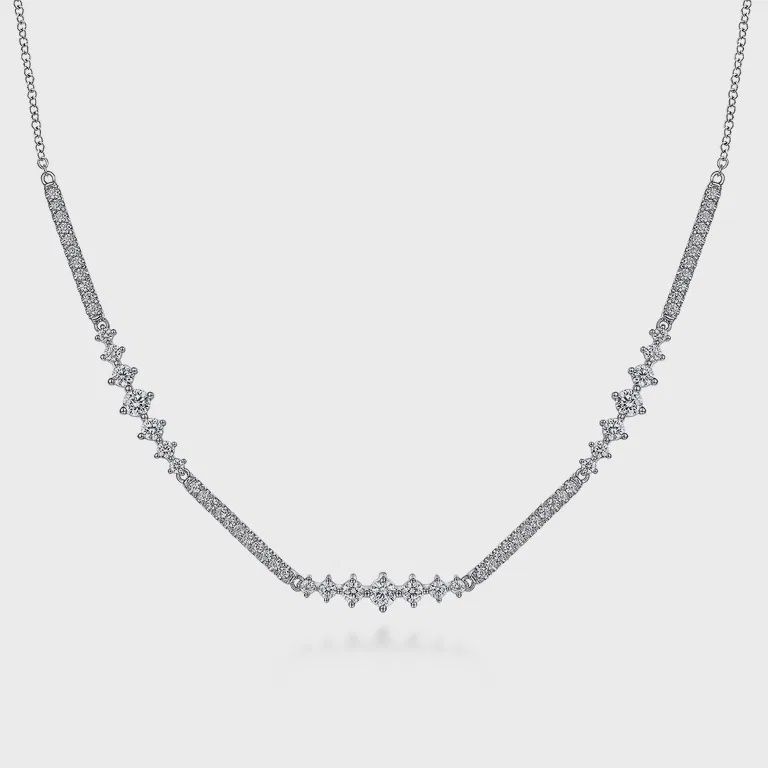 14K White Gold Diamond Necklace